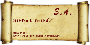 Siffert Anikó névjegykártya